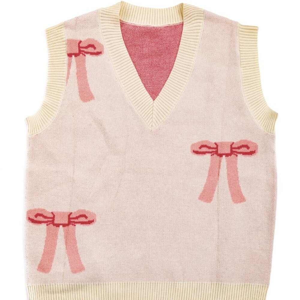Bow knit vest